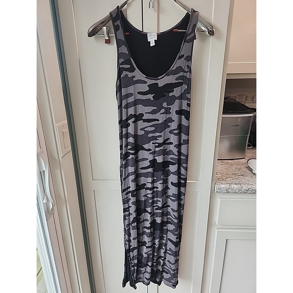Peyton Jensen Maya Midi Dress S Camo Lined Rayon‎ Spandex Soft Raceback Evereve
